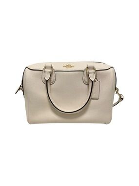 Coach Pebbled Cream Leather Satchel Handbag